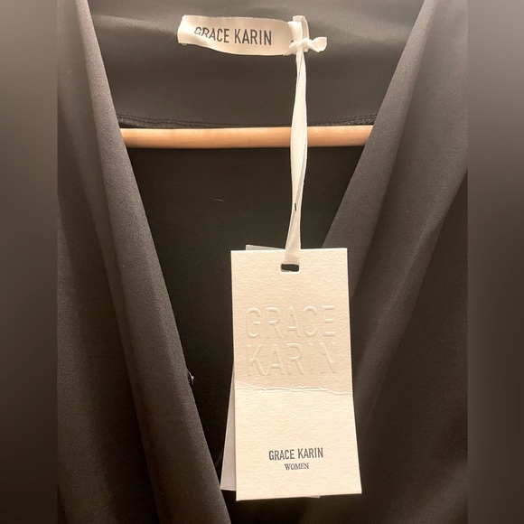 Grace Karin brand new black ruched mini dress size Large - Picture 6 of 6